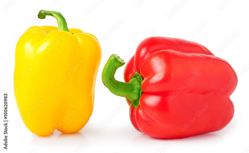 colored paprika isolated on white background colored paprika isolated on white background