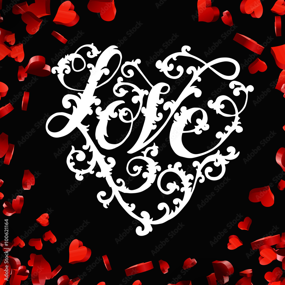 Valentines day lettering greeting card Valentines day lettering greeting card