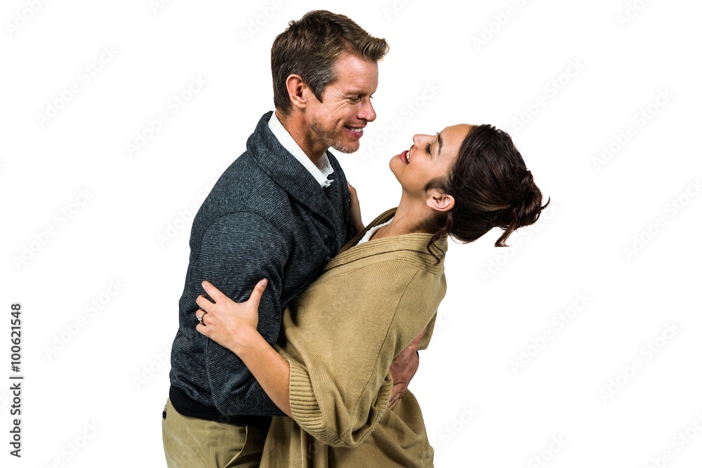 Happy romantic couple hugging Happy romantic couple hugging