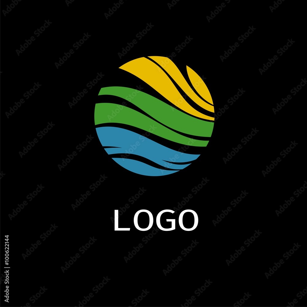Vector of round sign. Round abstraktry sign. Logo. Business icon for the company. This concept graphic  represents lighting design. Industry. Sport. Fitness classes. Illustration.