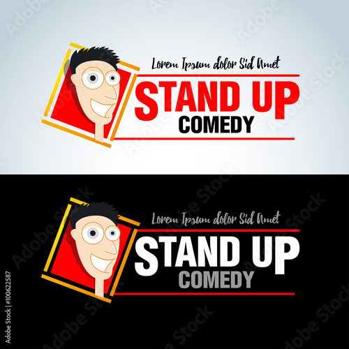 Stand up comedy logos, badges, emblems. Isolated vector illustrations.