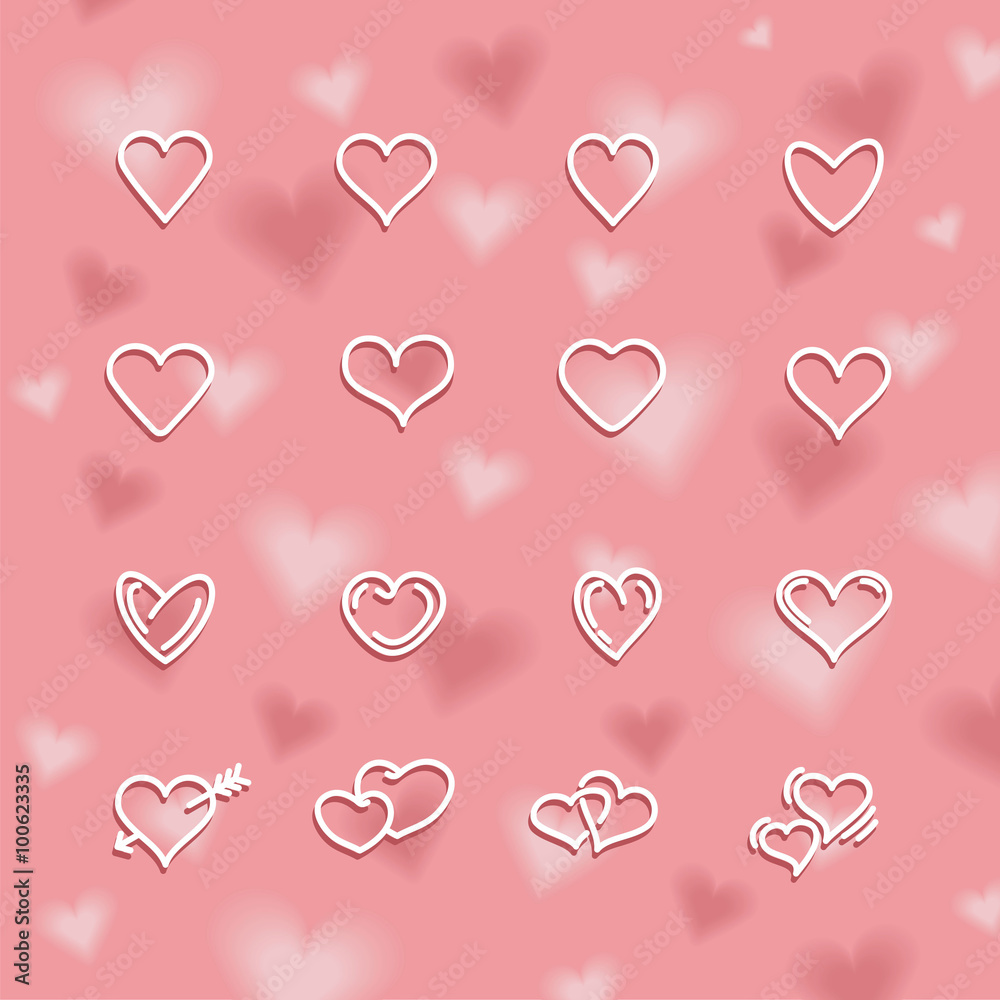 Valentine's day background with beautiful hearts. Vector Illustr Valentine's day background with beautiful hearts. Vector Illustr