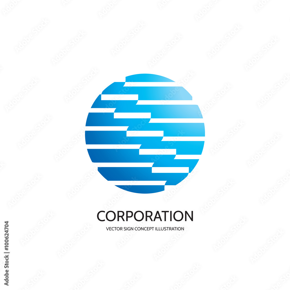 Abstract vector logo concept illustration. Abstract stripes in circle. Sphere vector logo. Hi-tech vector logo. Globe logo. Geometric logo sign. Vector logo design template. Abstract vector logo concept illustration. Abstract stripes in circle. Sphere vector logo. Hi-tech vector logo. Globe logo. Geometric logo sign. Vector logo design template.