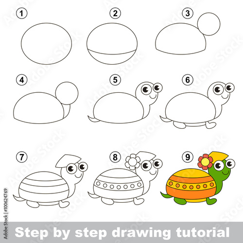 Drawing tutorial. How to draw a Turtle