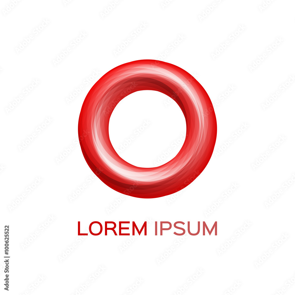 Abstract business logo, red circle icon Abstract business logo, red circle icon