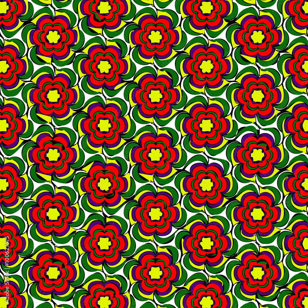 Pattern with decorative flowers Pattern with decorative flowers