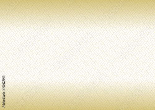 紗綾形模様のイラスト:  金色グラデーション 