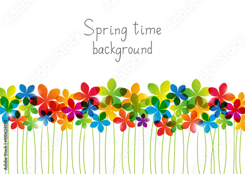 Rainbow floral border for Your design