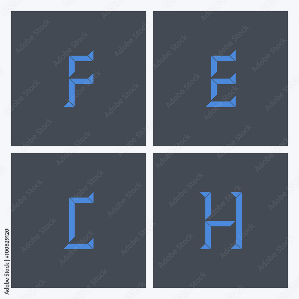 Fototapeta premium Set of letters F, E, C, H logo icons. Logo design template. Vector illustration.