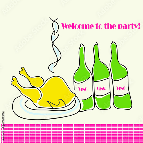 Invitation card hand-drawn style 