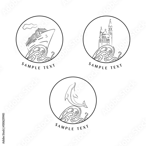 wave and objects set