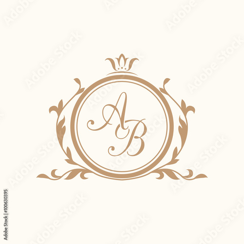 Vintage monogram template