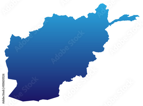 Karte von Afghanistan - Blau  einzeln 