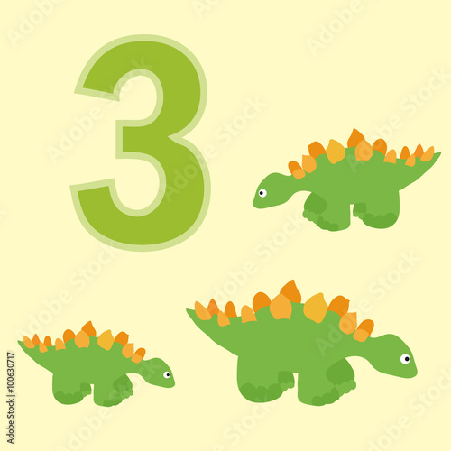 Number three. Three dinosaur (Stegosaurus ).