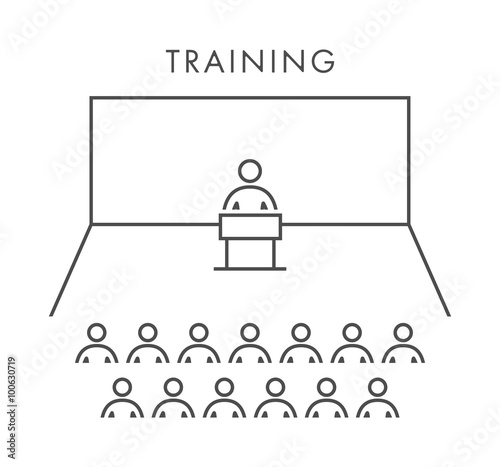 Line icon training, presentation and seminar.