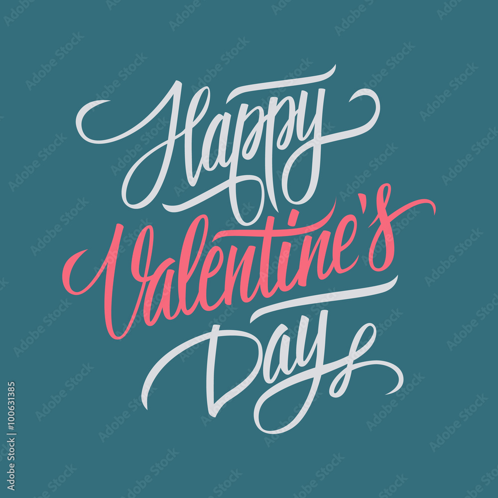Happy Valentine's day hand lettering. Hand drawn card design. Handmade calligraphy. Vector illustration. Happy Valentine's day hand lettering. Hand drawn card design. Handmade calligraphy. Vector illustration.