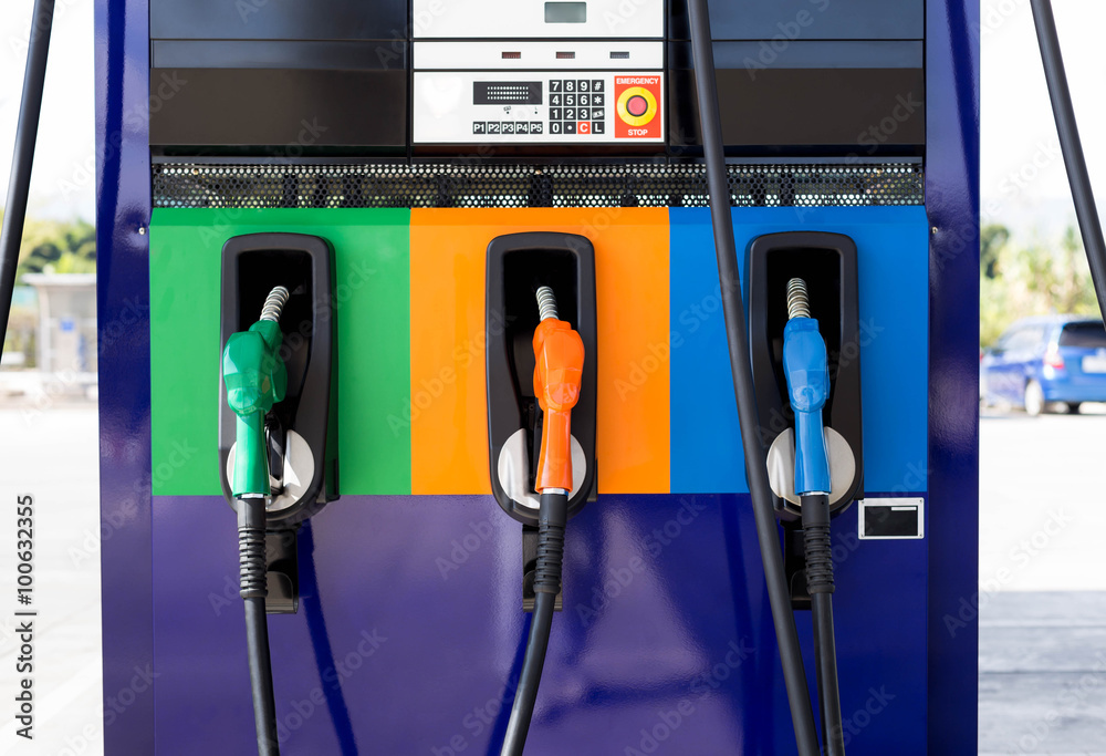 Front oview of Petrol pump filling Front oview of Petrol pump filling