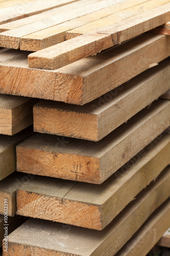 Board Wood in stacks.