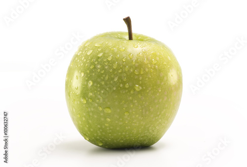 Green apple on light background