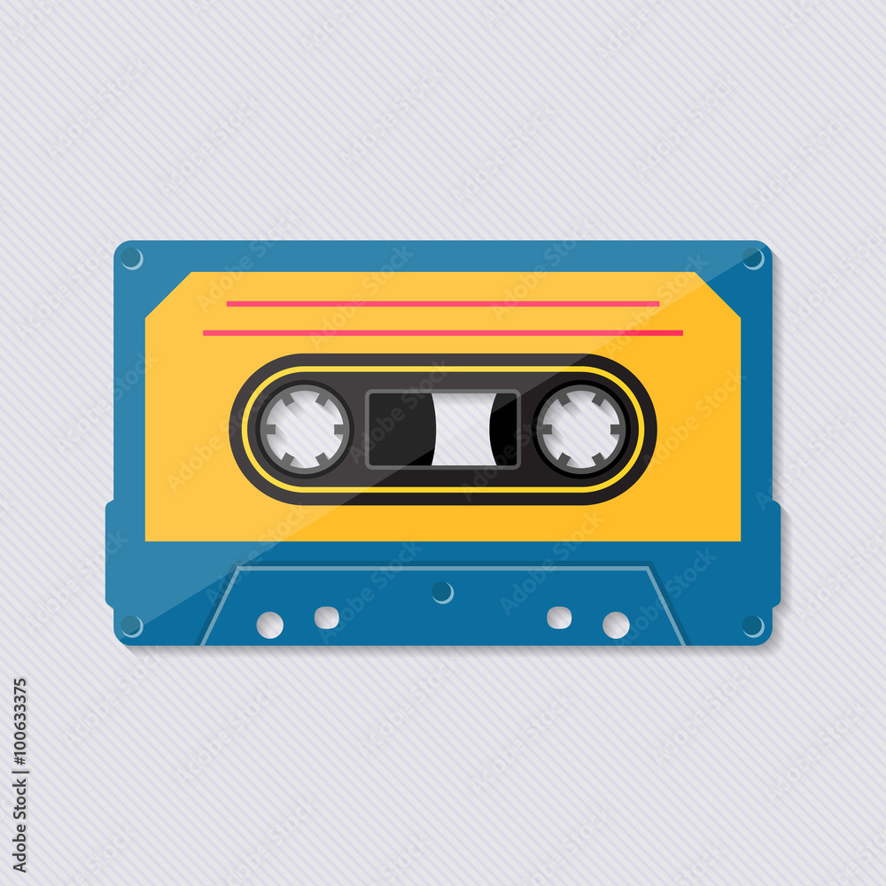 Retro music cassette tape icon