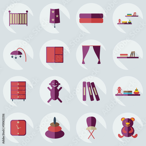 Flat concept, modern design with shadow nursery