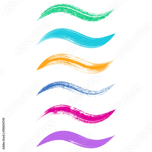 Vector colorful brush strokes