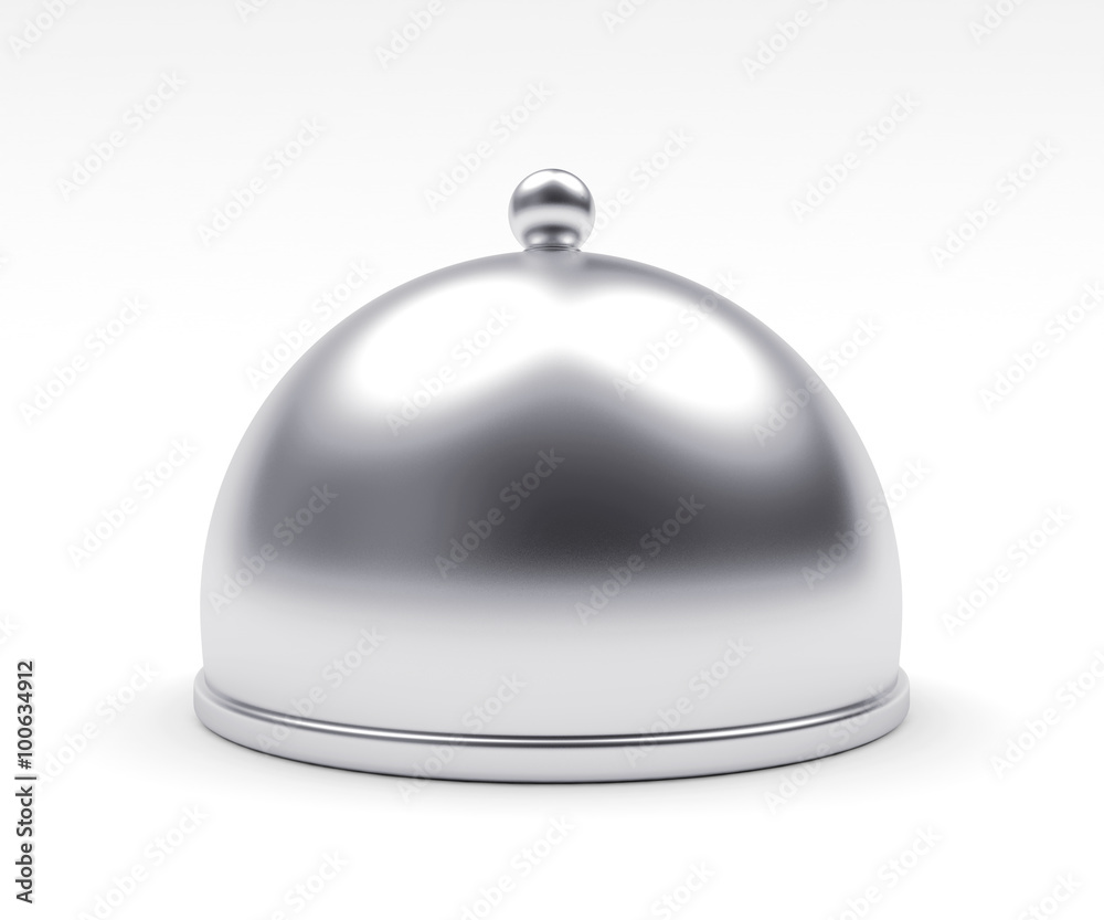 Silver tray with lid closed isolated on white background Silver tray with lid closed isolated on white background