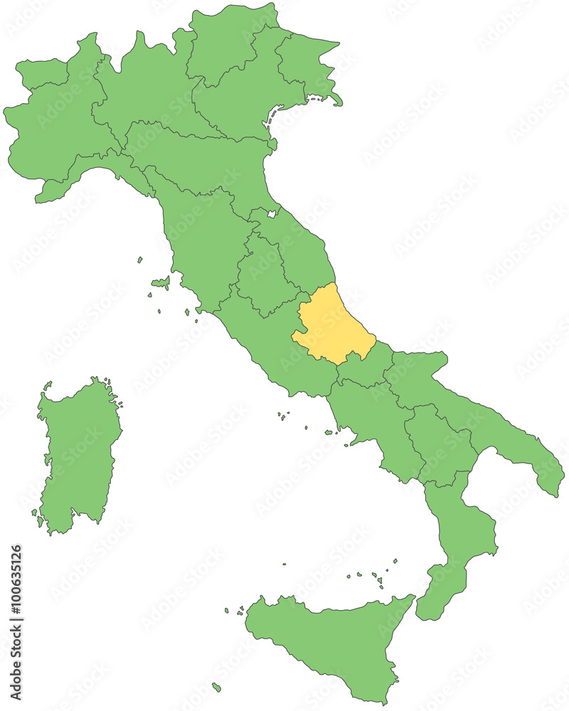 Italien - Abruzzen (Vektor in Grün)