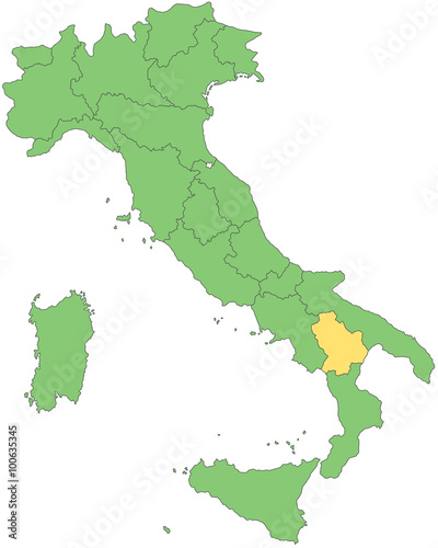 Italien - Basilikata (Vektor in Grün)