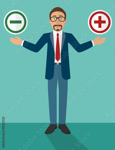 3d Businessman Entscheidung Flatdesign