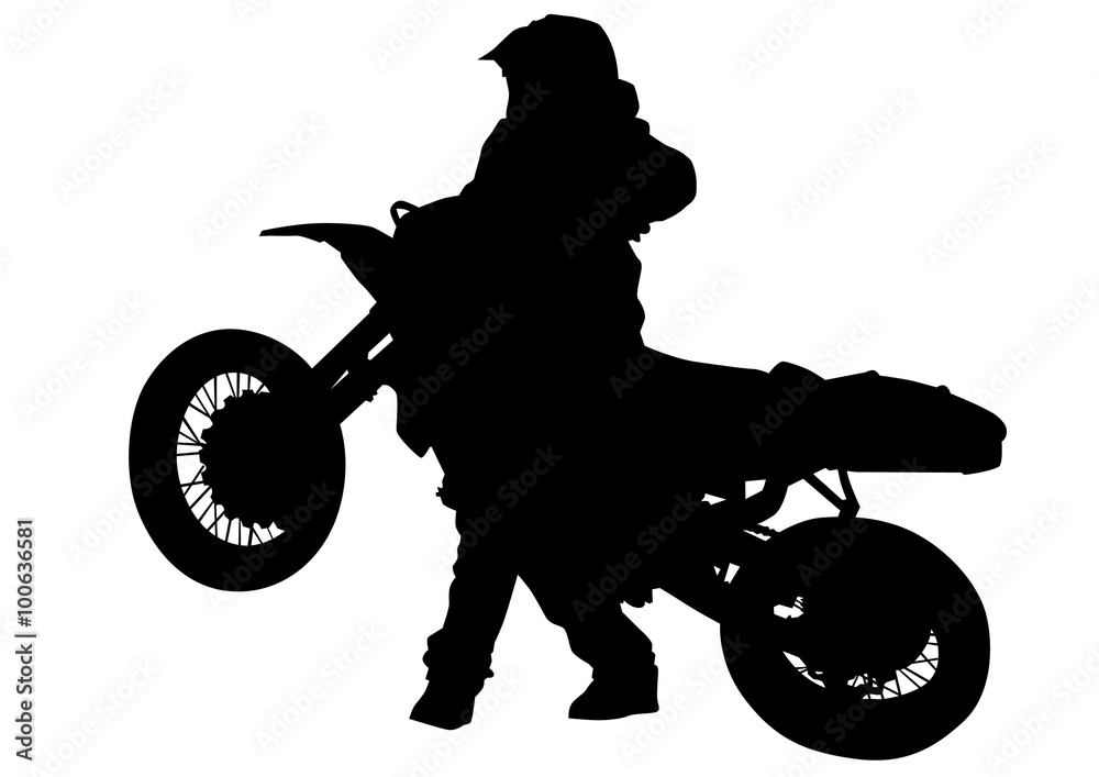 Naklejka premium People and sport bike on white background