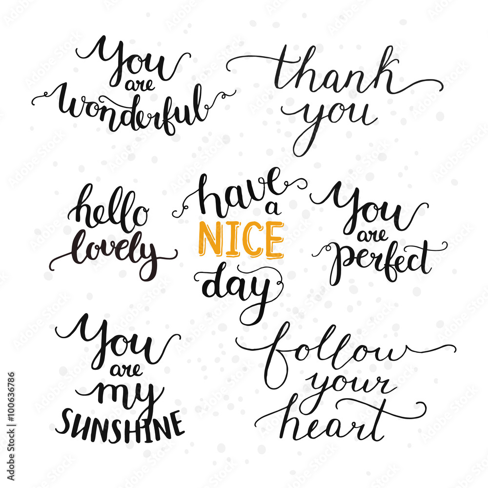Vector photo overlays, hand drawn lettering collection Vector photo overlays, hand drawn lettering collection