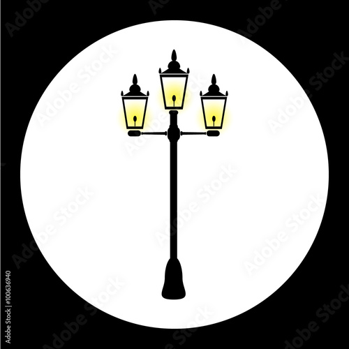 simple street lamp isolated black icon eps10