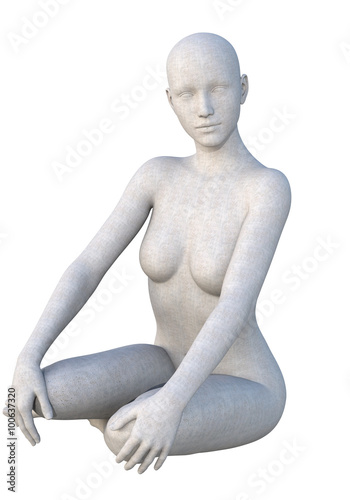 Statue of a young woman in a sitting position