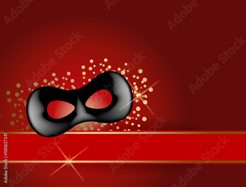 carnival mask in red background
