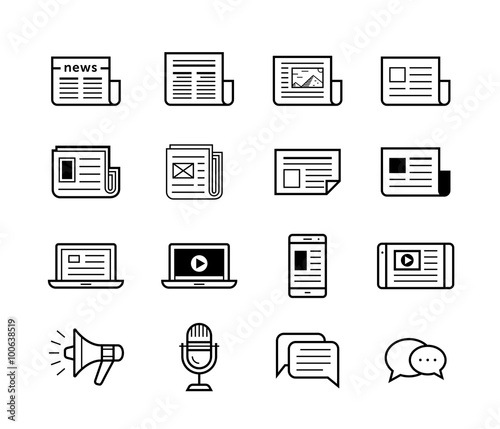 Media icons set - Simplus series