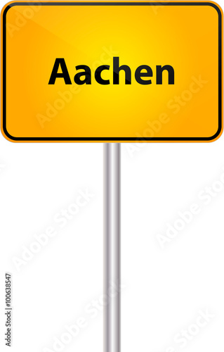 Deutsche Ortstafel mit Text Bezeichung Aachen Vektor Illustration