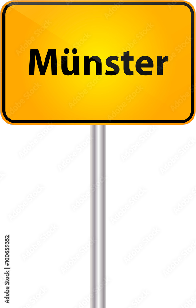 Deutsche Ortstafel mit Text Bezeichung Münster Vektor Illustration Deutsche Ortstafel mit Text Bezeichung Münster Vektor Illustration