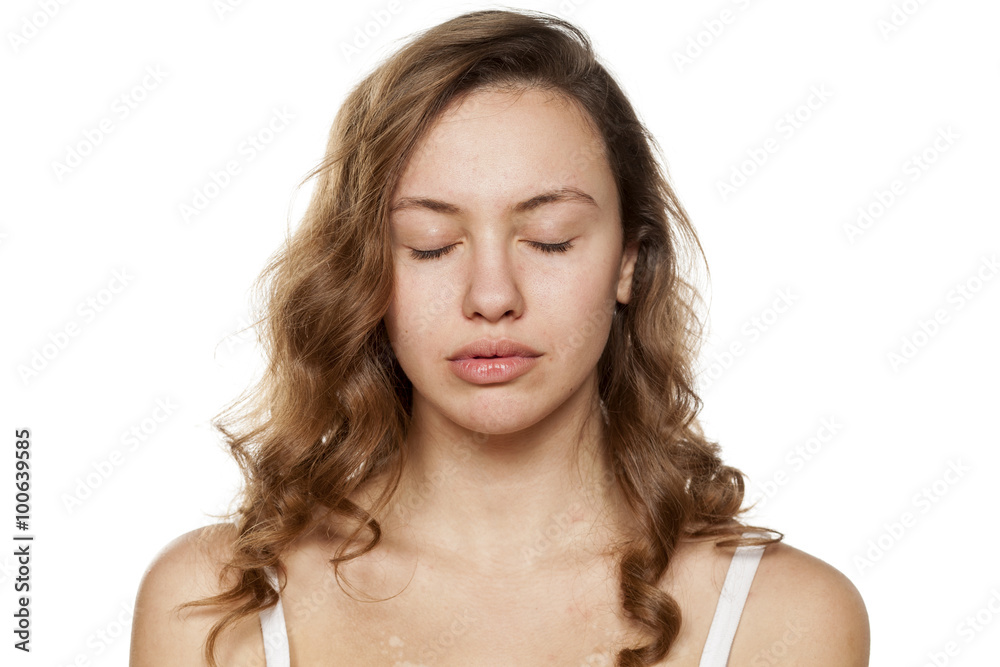 portrait of a young woman without make-up portrait of a young woman without make-up