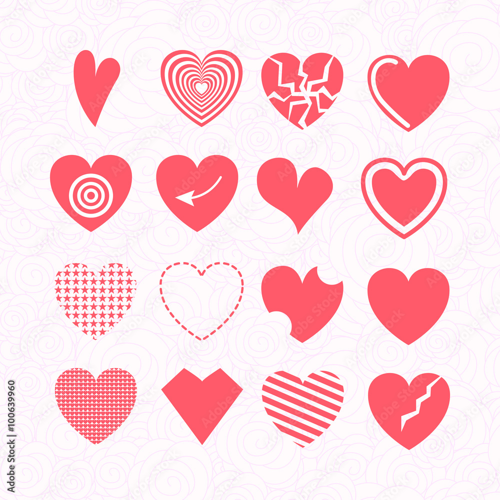 Heart illustrations set
