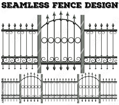 Seamless metal fence design