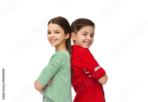 Fototapeta Naklejka Na Ścianę i Meble -  happy boy and girl standing together