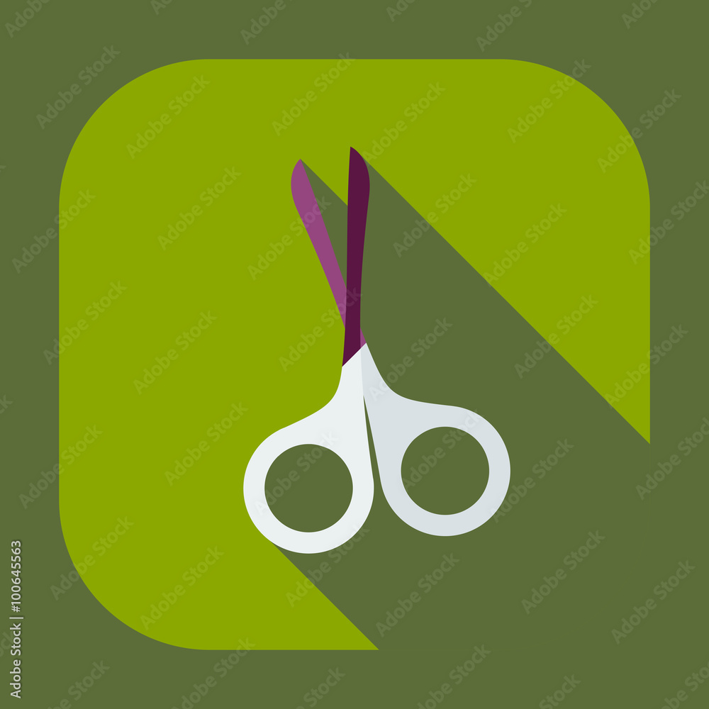 Flat modern design with shadow icons scissors Flat modern design with shadow icons scissors