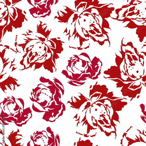 Tapety Kwiatowy wzór czerwonych róż