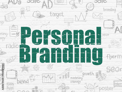 Advertising concept: Personal Branding on wall background