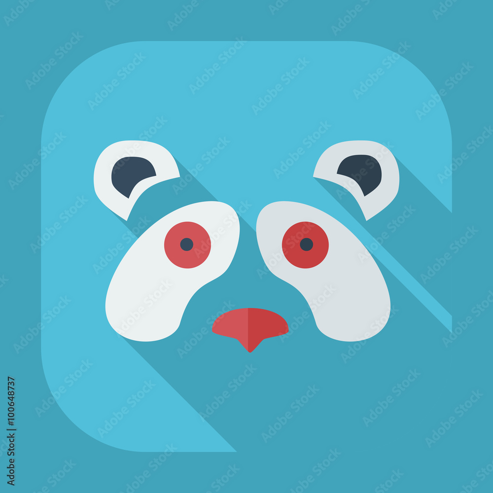 Flat modern design with shadow icons pandas Flat modern design with shadow icons pandas