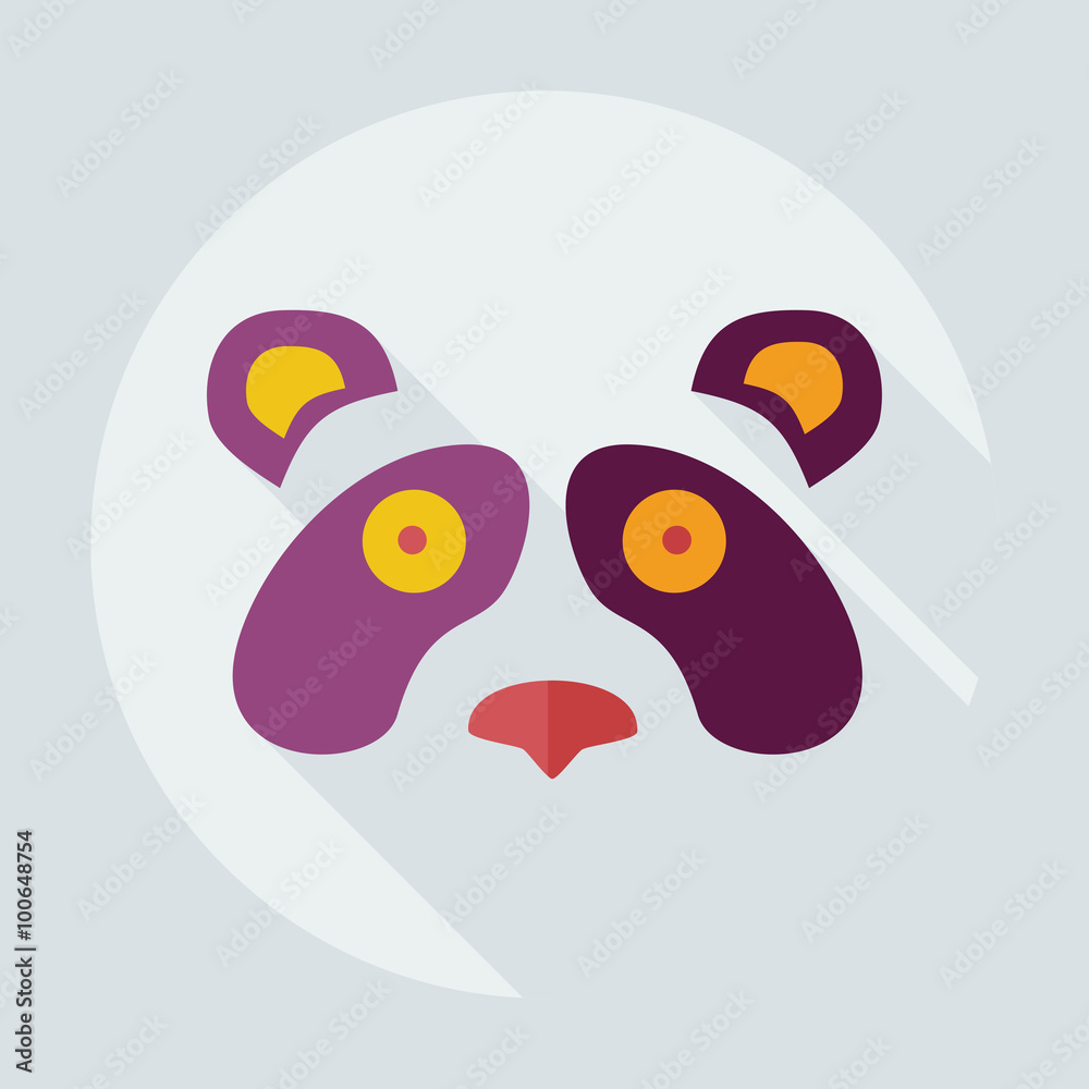 Fototapeta premium Flat modern design with shadow icons pandas