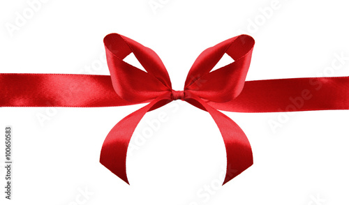 Red satin gift bow