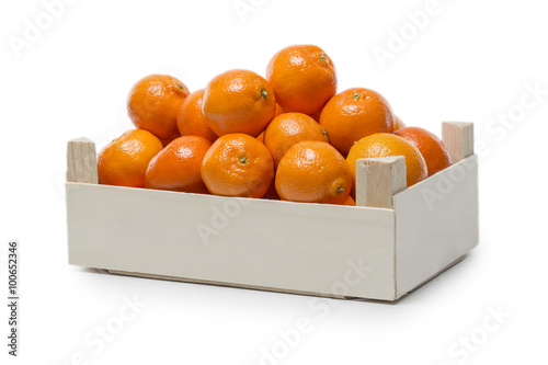 Clementines in a small wooden Box
