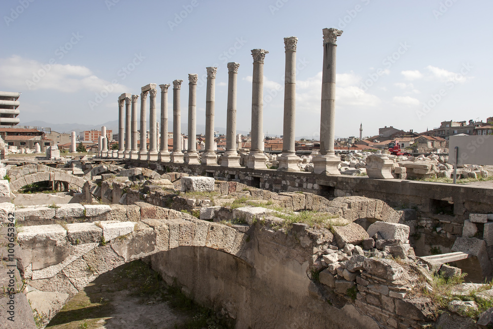 Ruins of agora, archaeological site in Izmir, Turkey